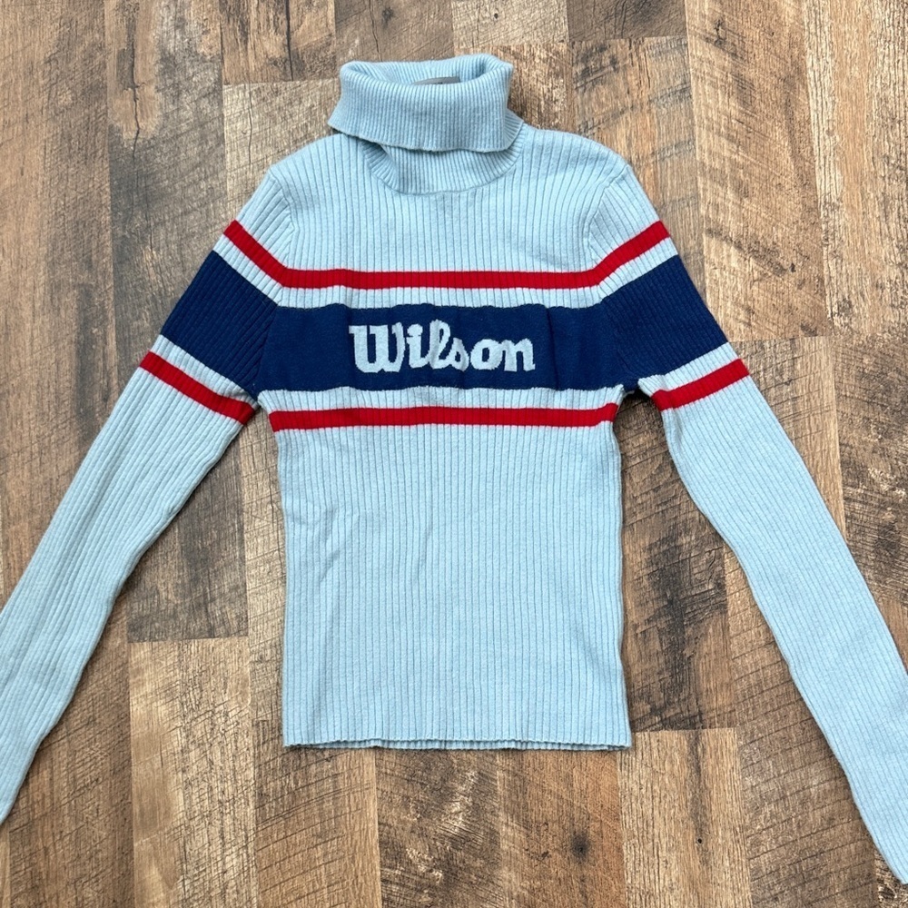 Wilson Blue and Red Striped Sweater Large